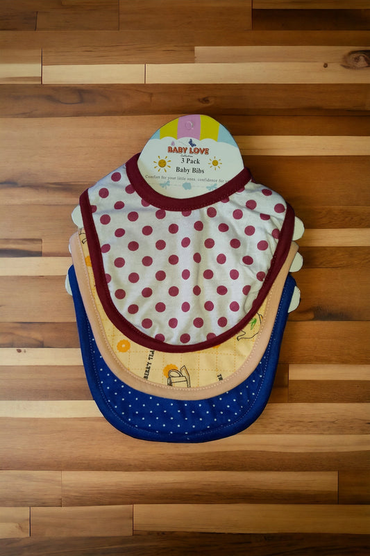 Baby Buttoned Bib (Pack Of 3) **