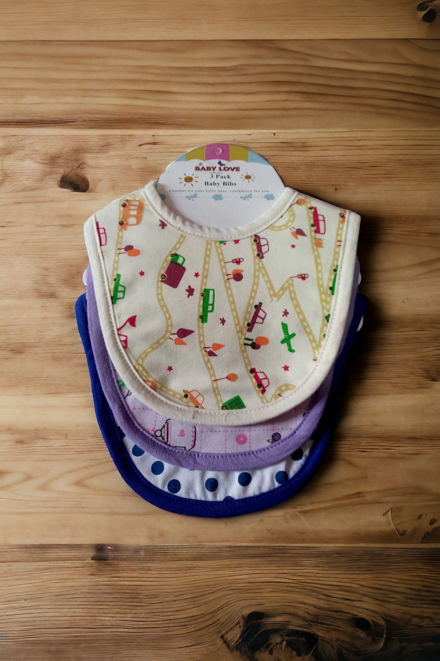 Baby Buttoned Bib (Pack Of 3) **