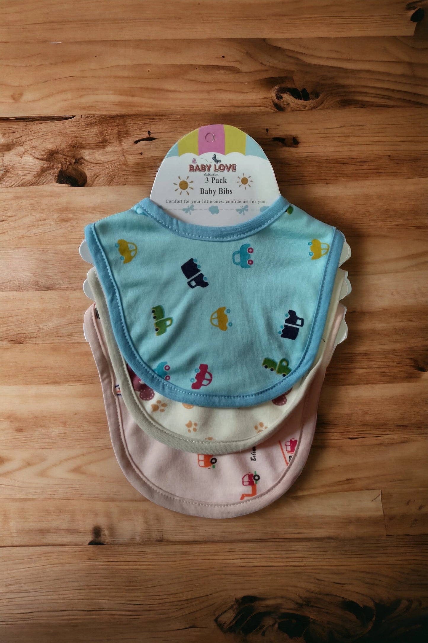 Baby Buttoned Bib (Pack Of 3) **