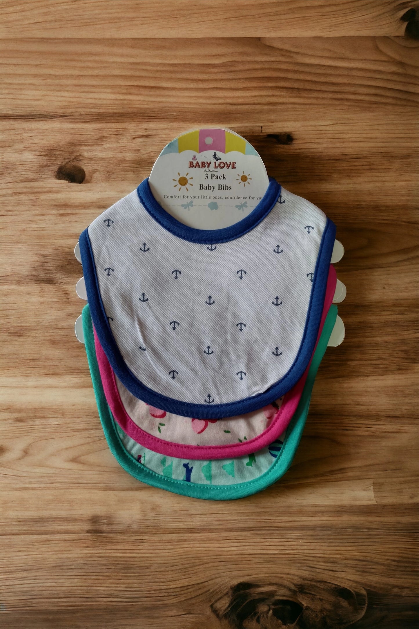 Baby Buttoned Bib (Pack Of 3) **