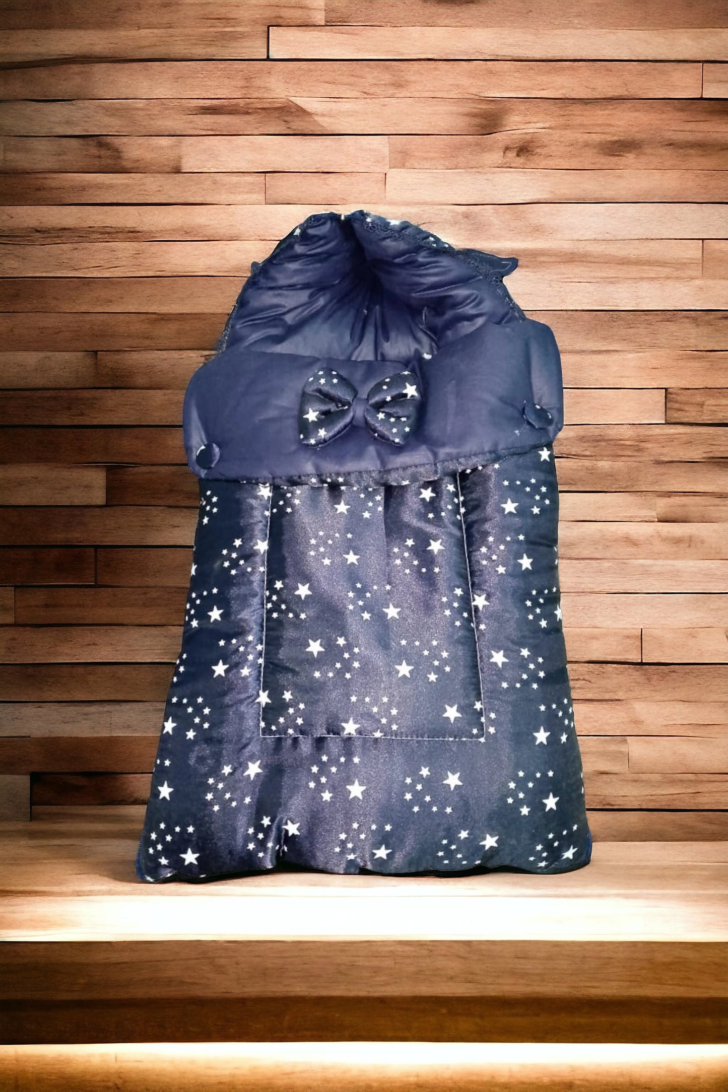 Newborn Baby Hooded Carry Nest Silk Dark Blue **