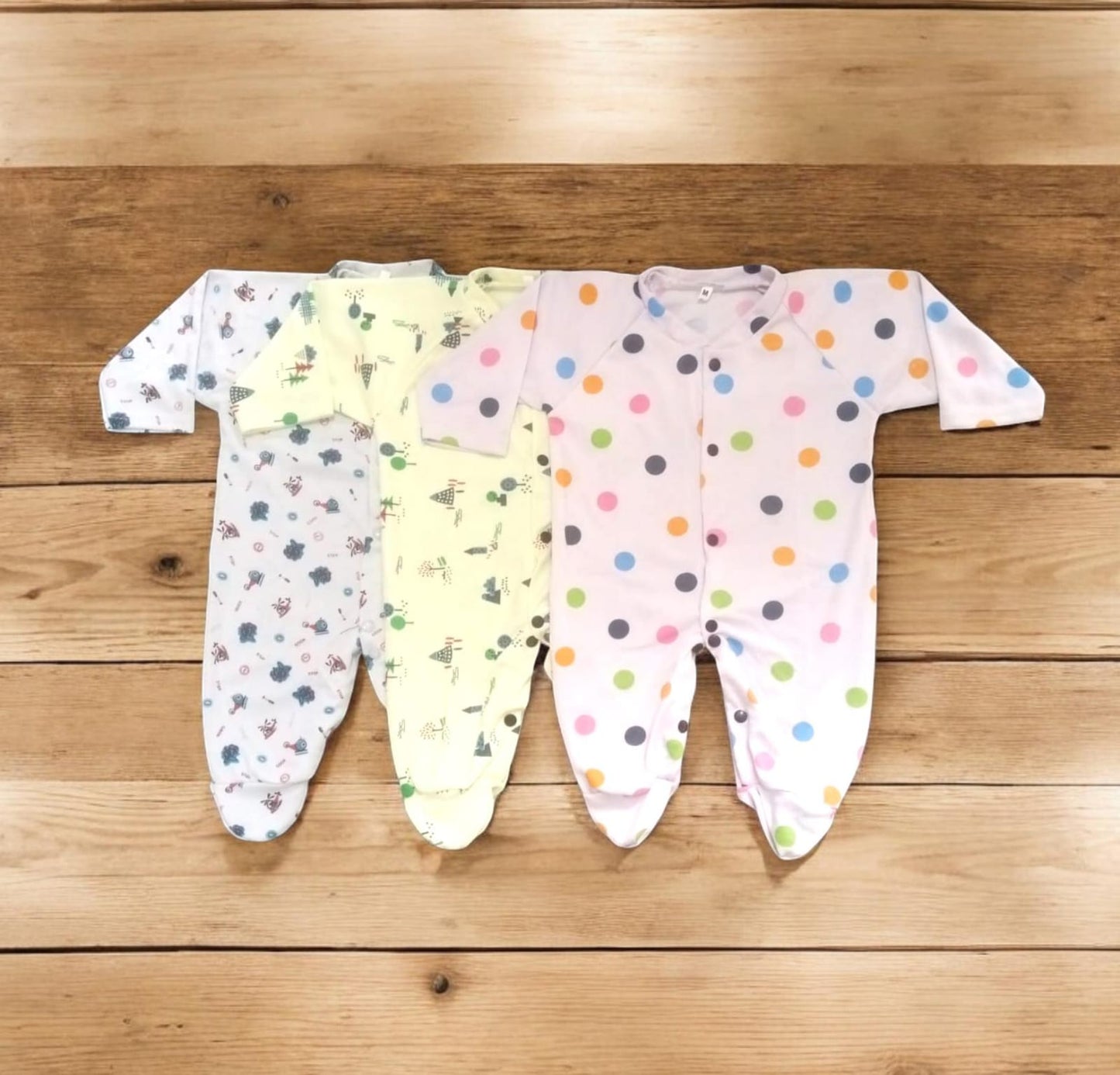 Baby Footed Rompers Pack of 3 (3 to 6 months)