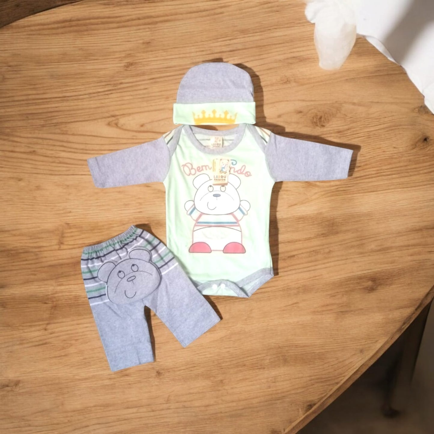 New Born Baby Suit Bem Bear Green