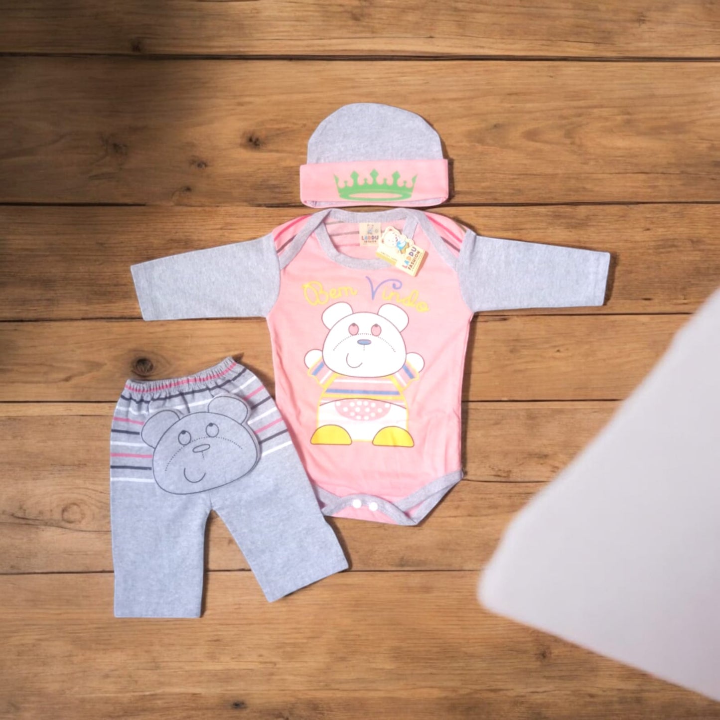 New Born Baby Suit Bem Bear Pink