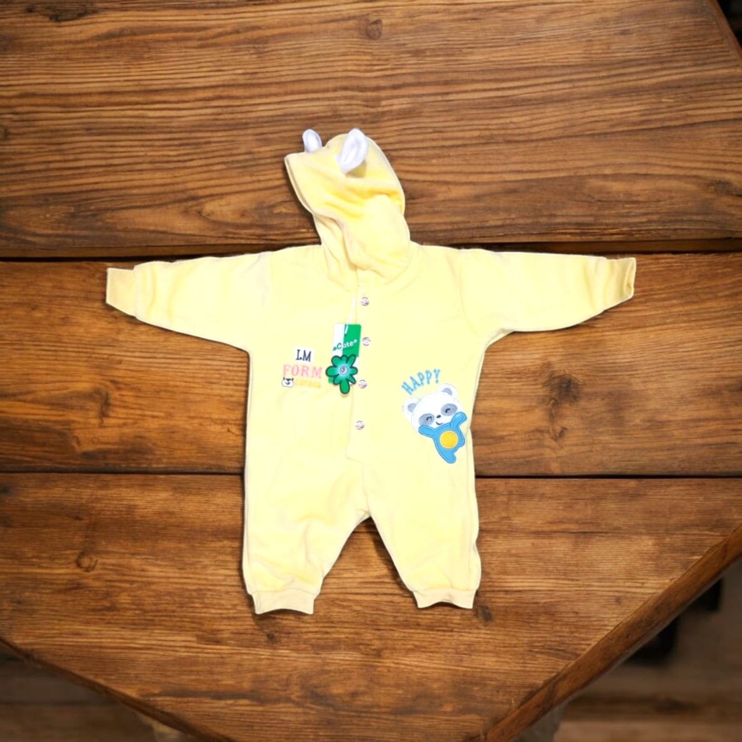 New Born Baby Romper Winter Form Panda Yellow*