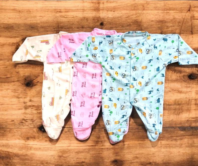 Baby Footed Rompers Pack of 3 (0 to 3 months)
