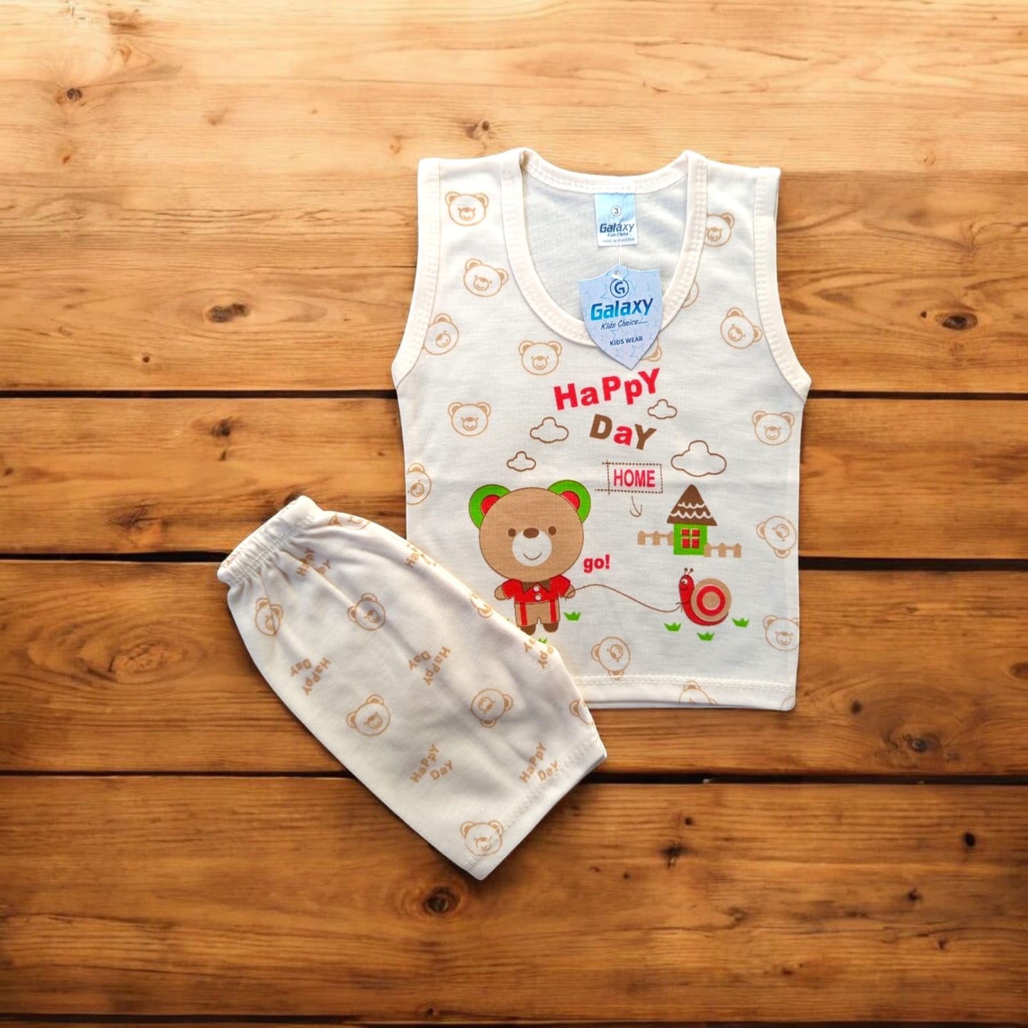 Baby Sando Suit Happy Day Peach (1 to 6 Months) **