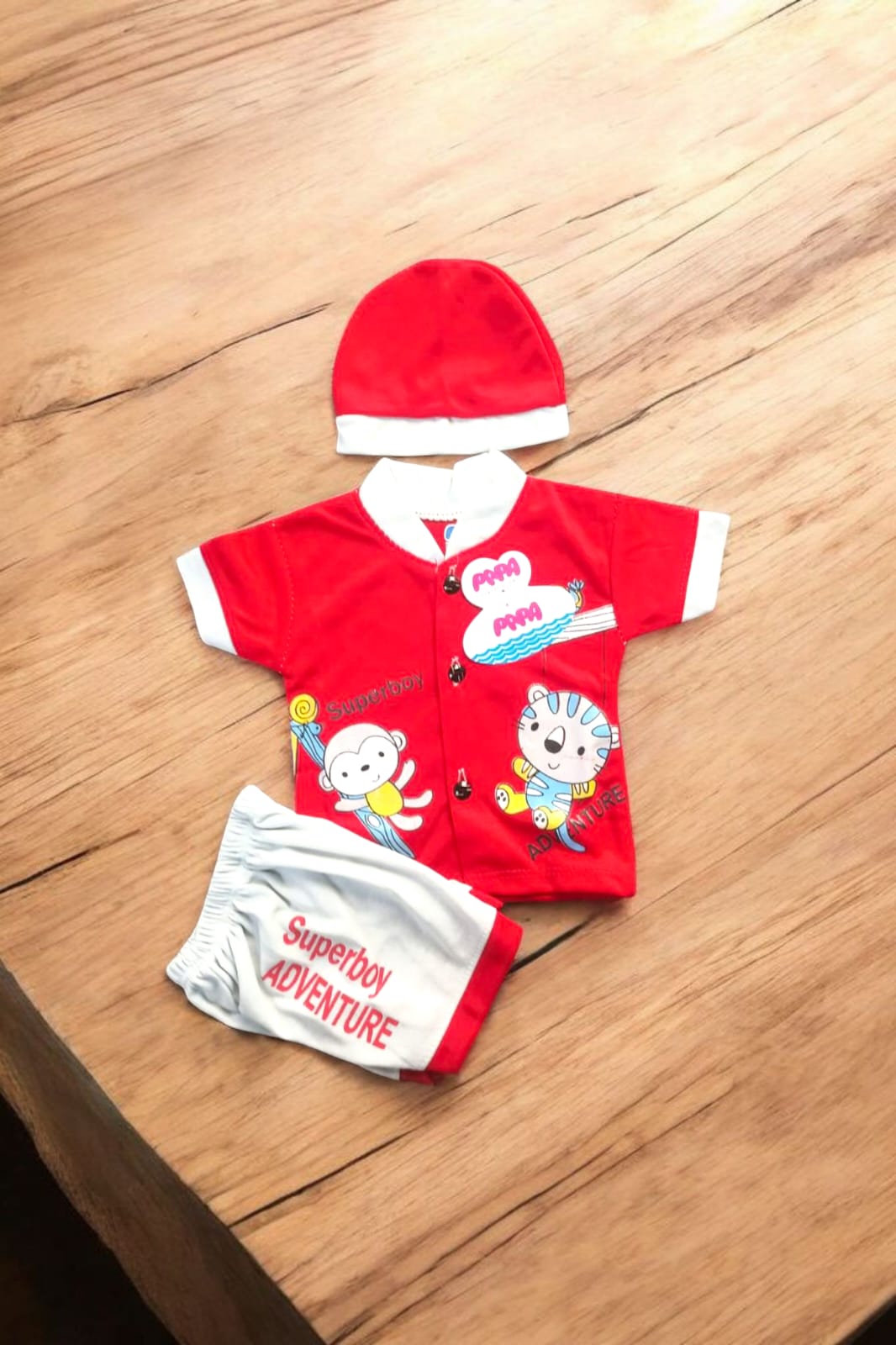 New Born Baby Suit Super Boy Red **