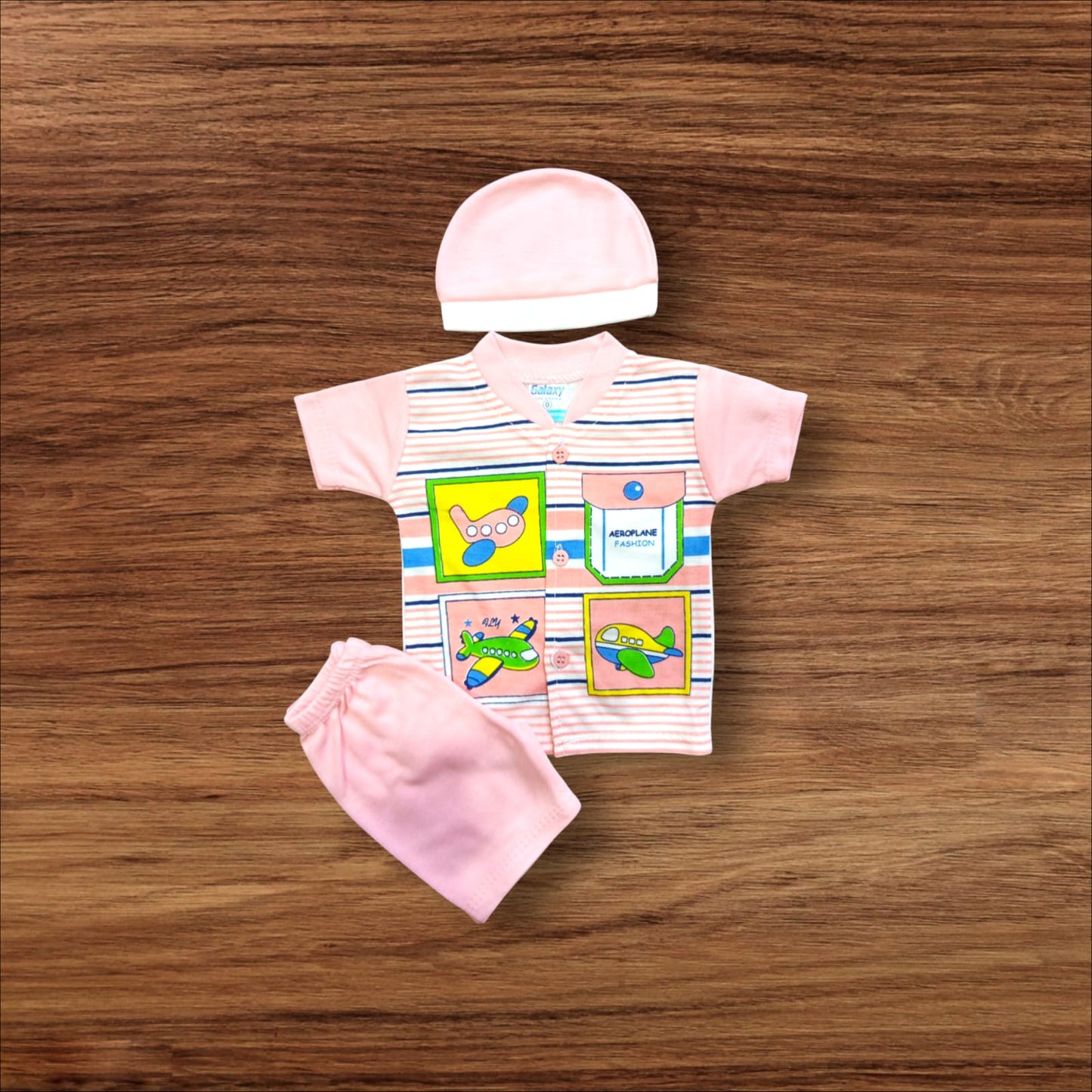 New Born Baby Suit Aeroplane Pink