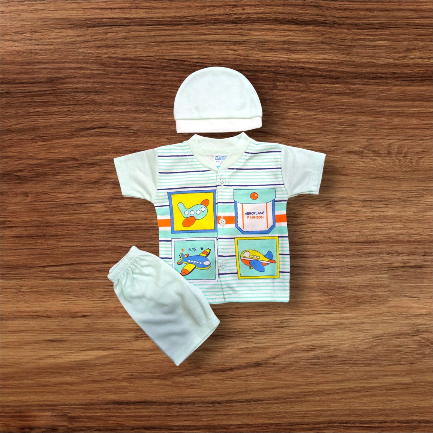 New Born Baby Suit Aeroplane Green **