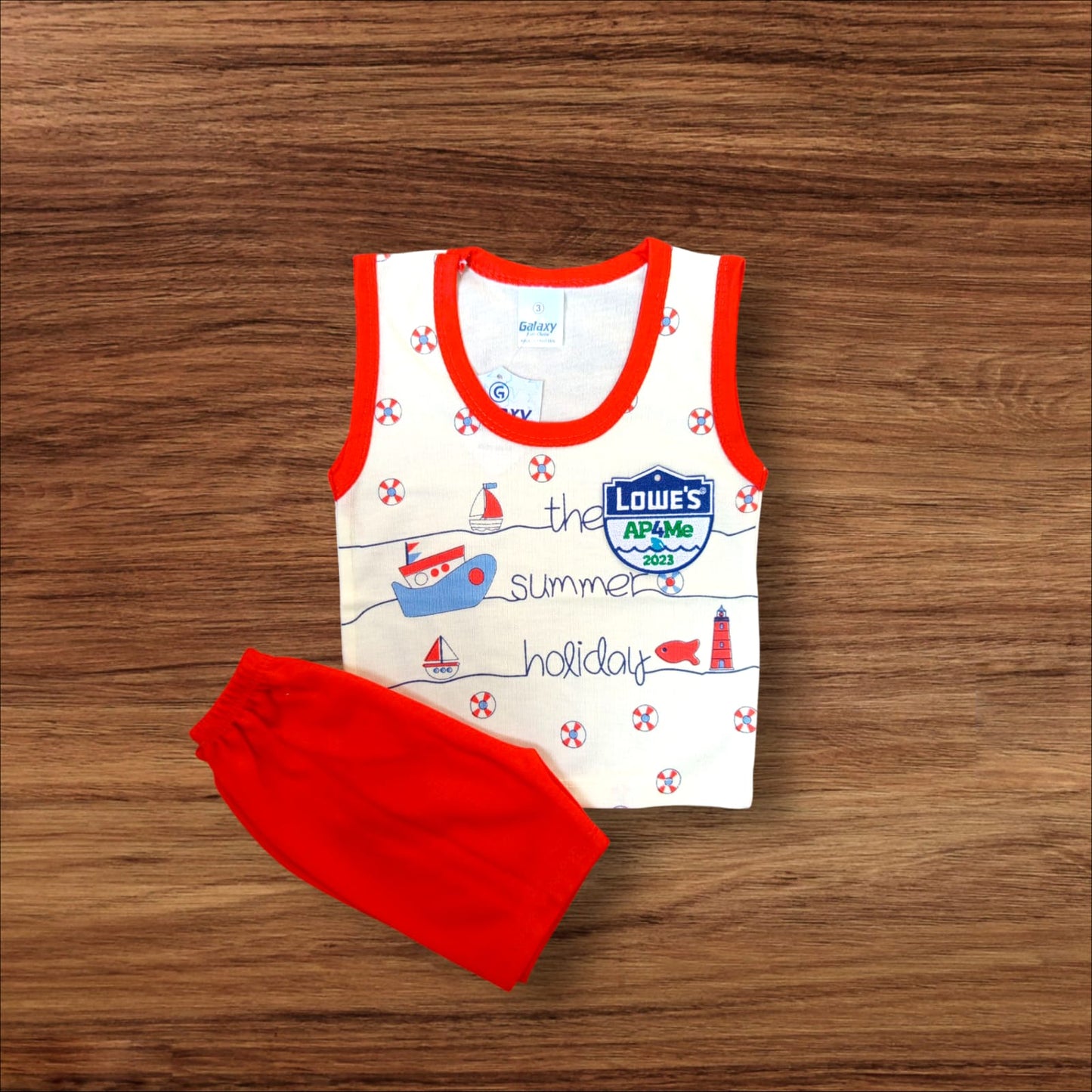 Baby Sando Suit Holiday Red (1 to 6 Months) **