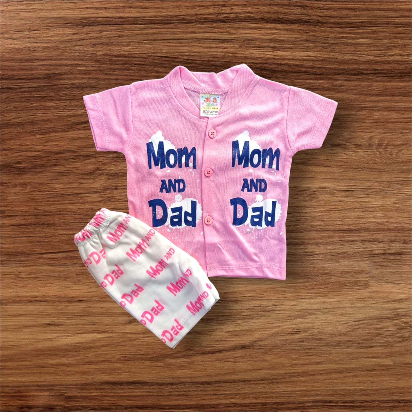 Baby Suit Mom Dad Pink (1 to 6 Months) **