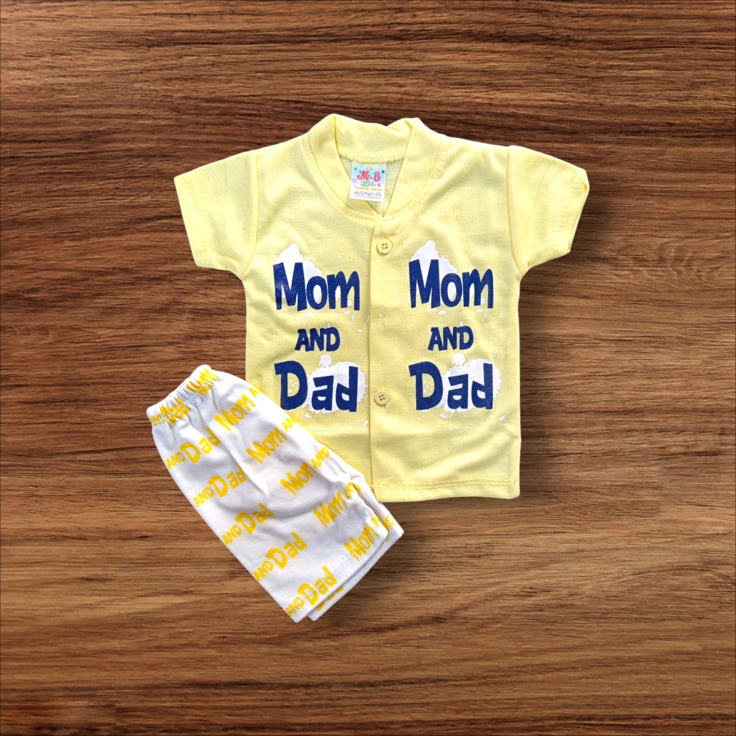 Baby Suit Mom Dad Yellow (1 to 6 Months) **