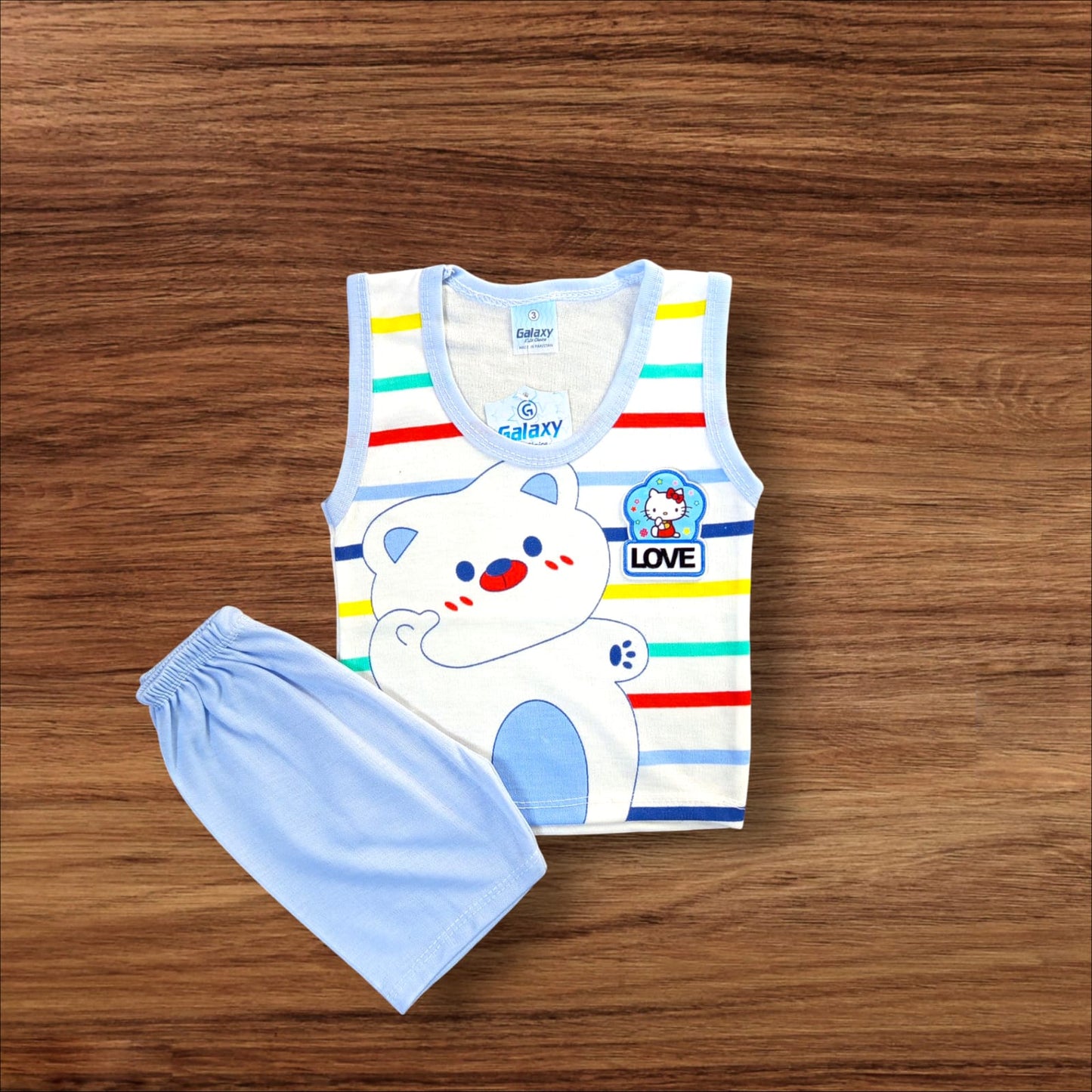 Baby Sando Suit Love Blue (1 to 6 Months)