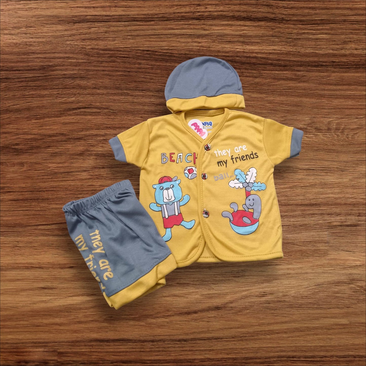New Born Baby Suit Beach Yellow