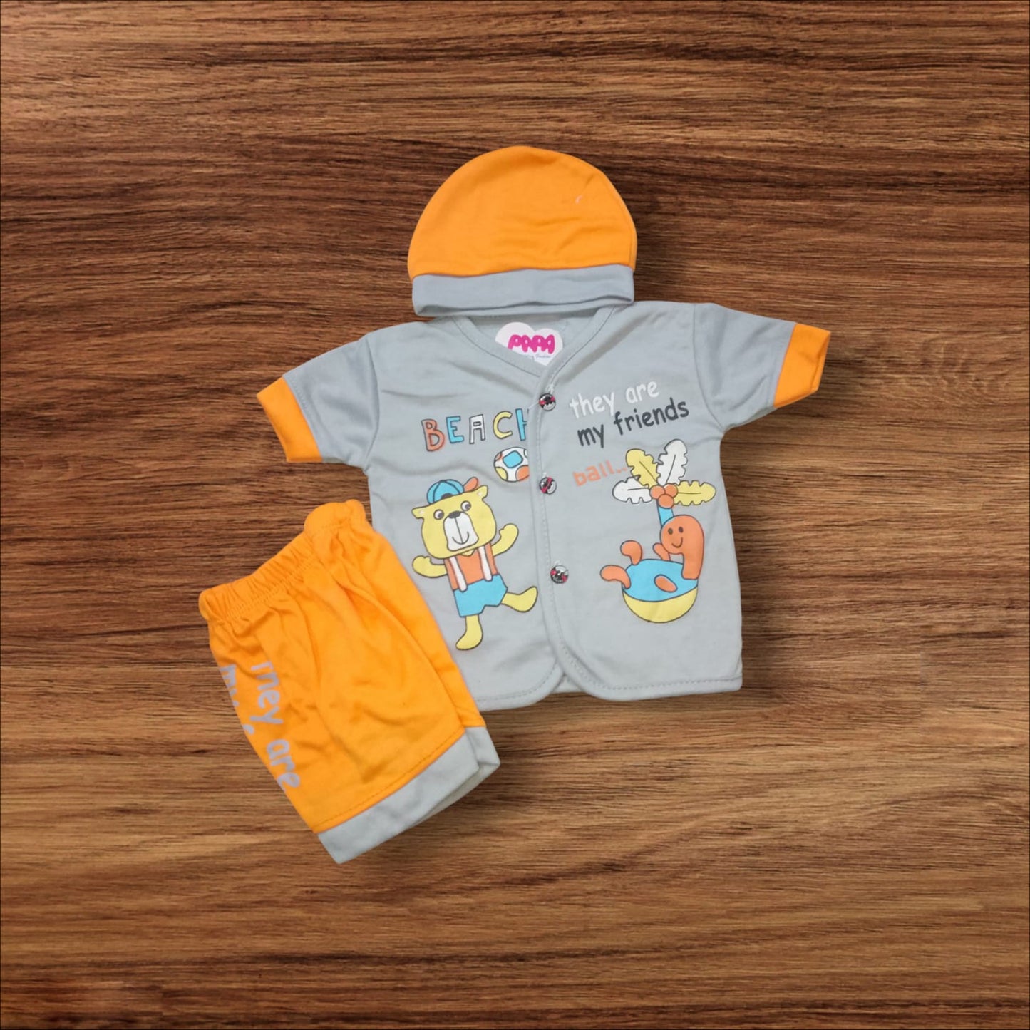 New Born Baby Suit Beach Grey