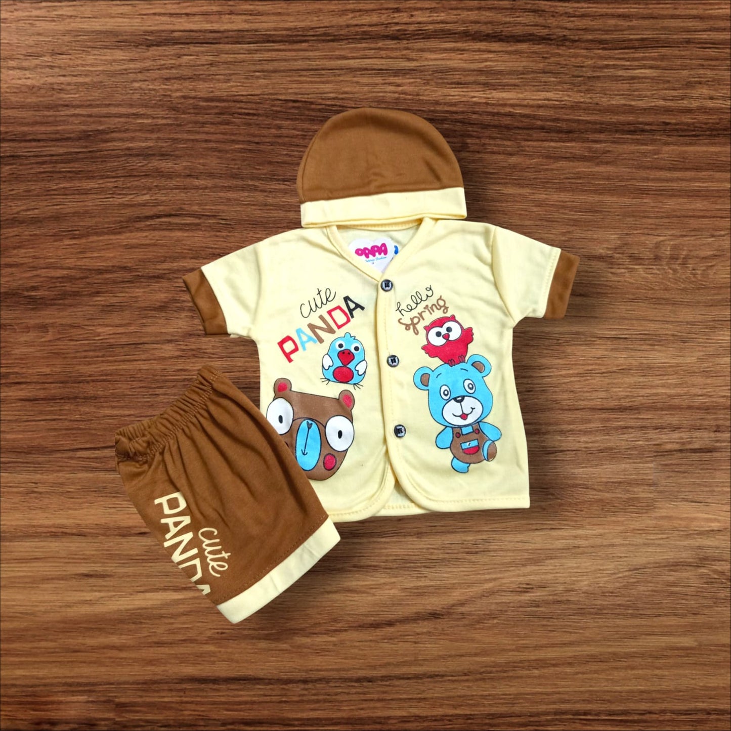 New Born Baby Suit Cute Panda Yellow