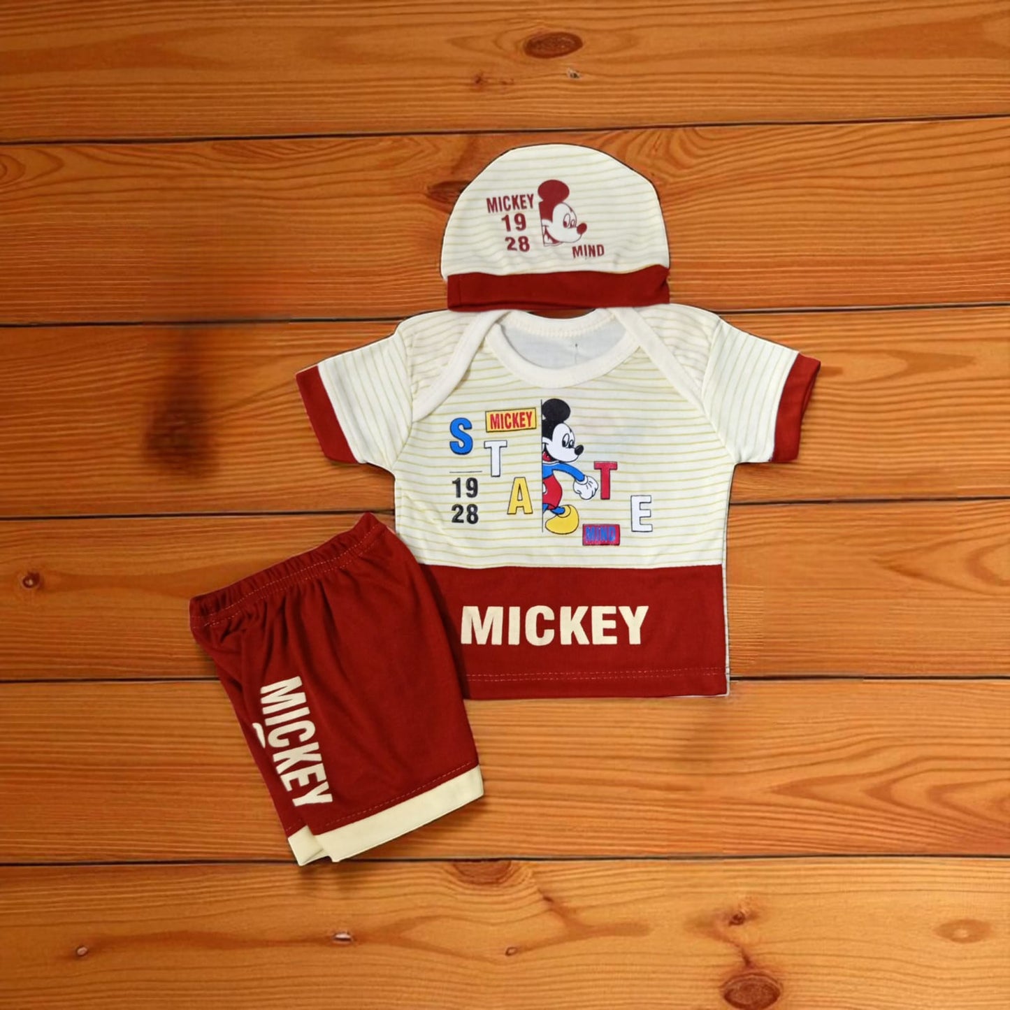 New Born Baby Suit Mickey 1928 Mehroon