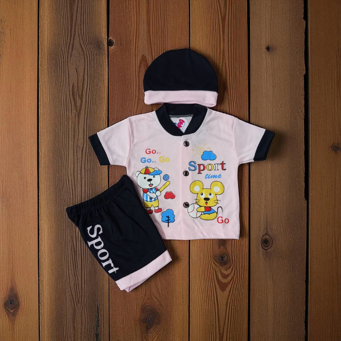 New Born Baby Suit Sport Time Pink
