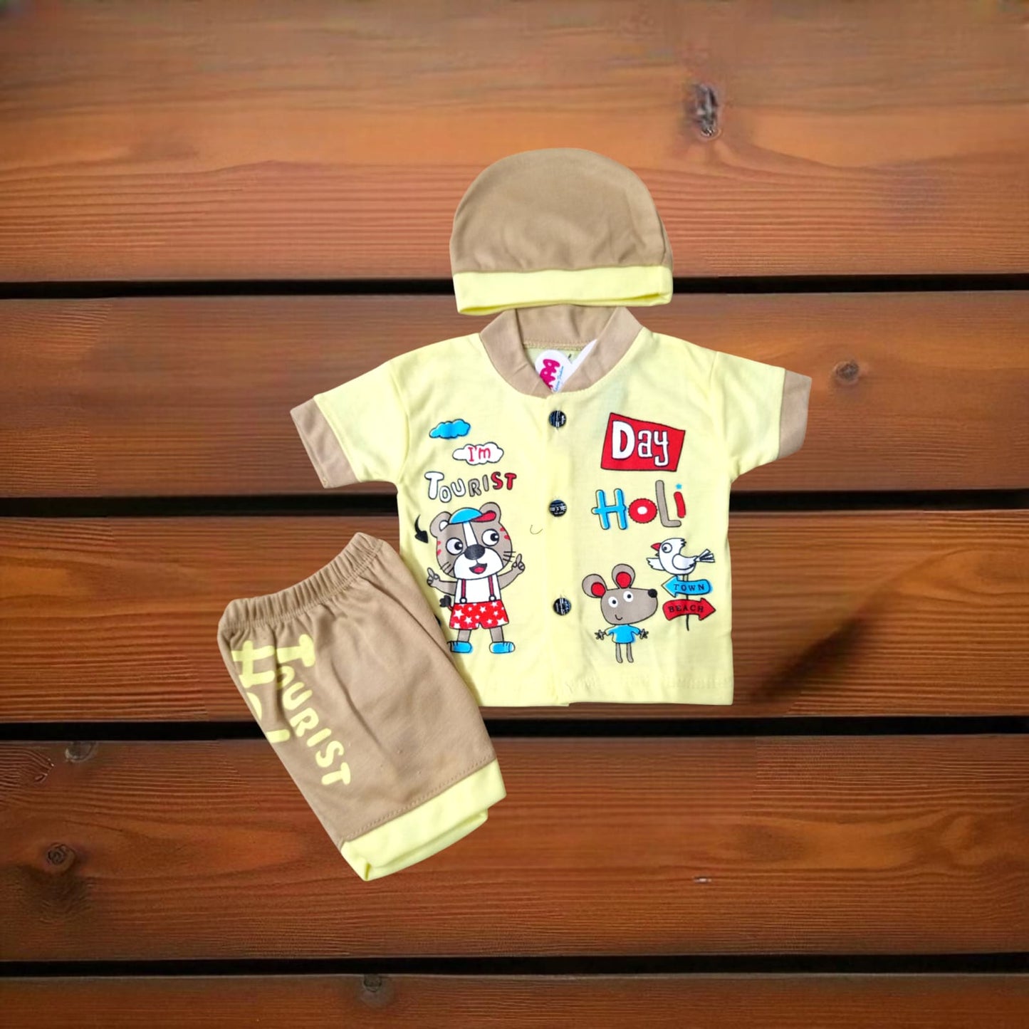 New Born Baby Suit Tourist Yellow