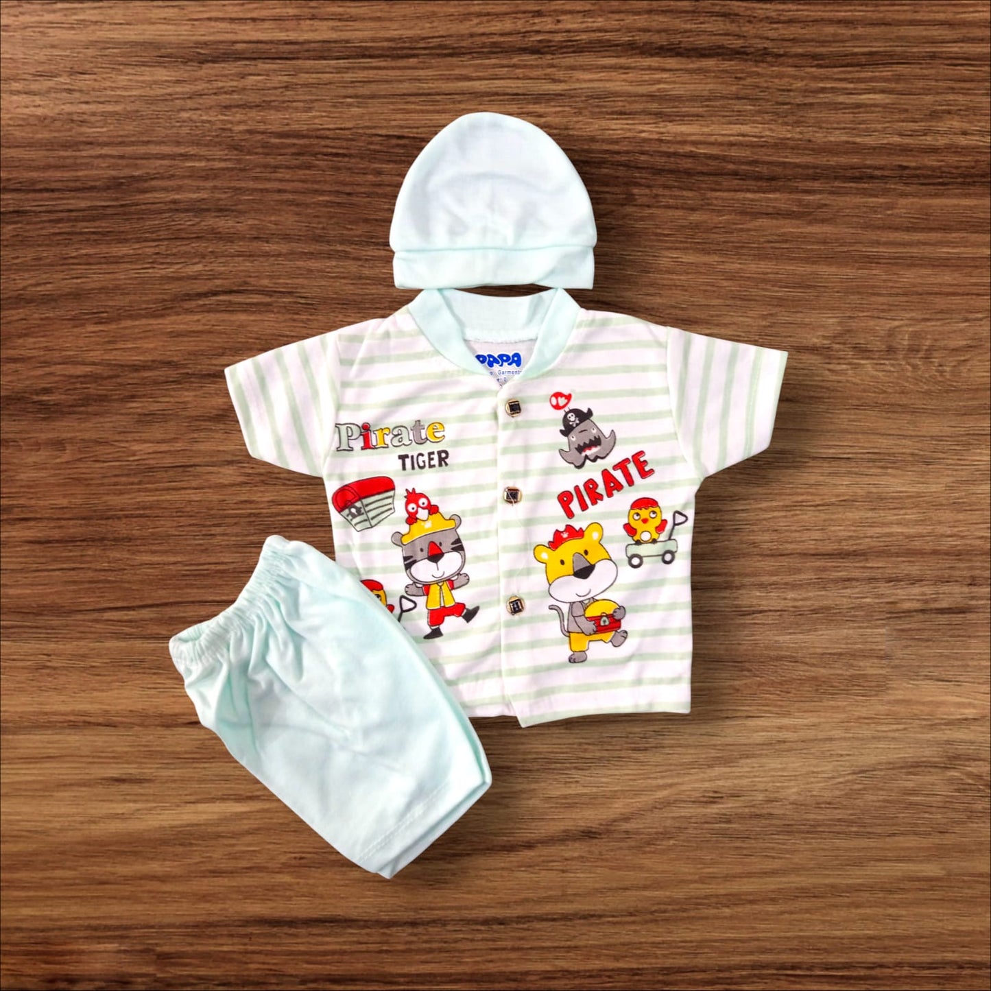 New Born Baby Suit Pirate Green