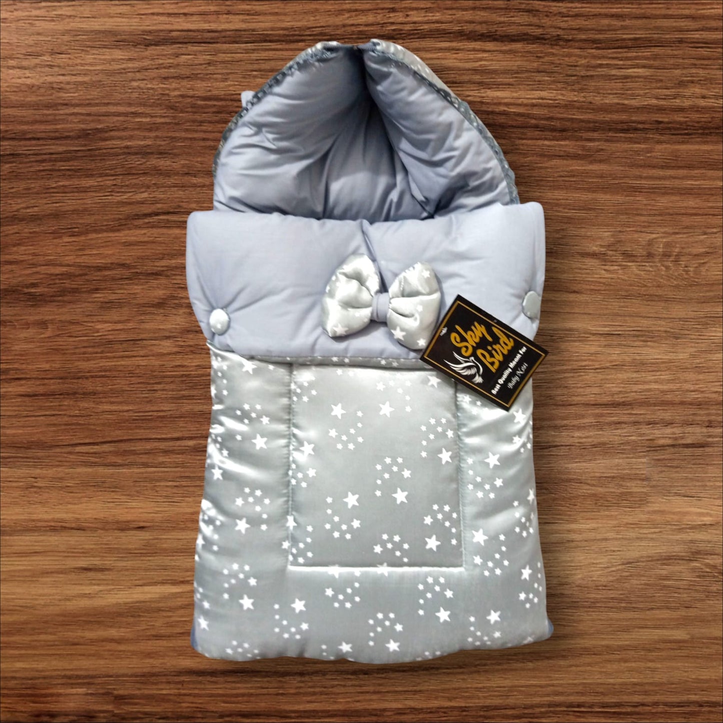 Newborn Baby Hooded Carry Nest Silk Grey