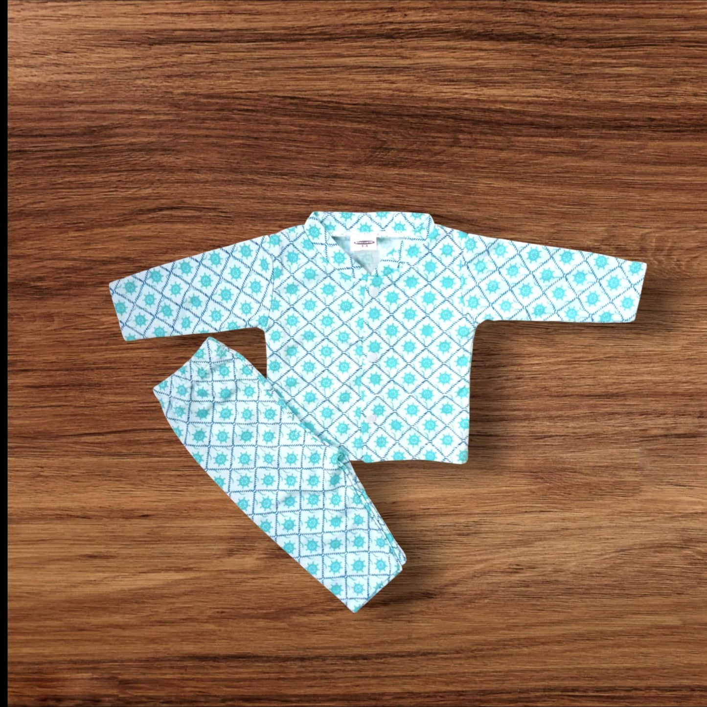 New Born baby Night Suit Baby Love Green