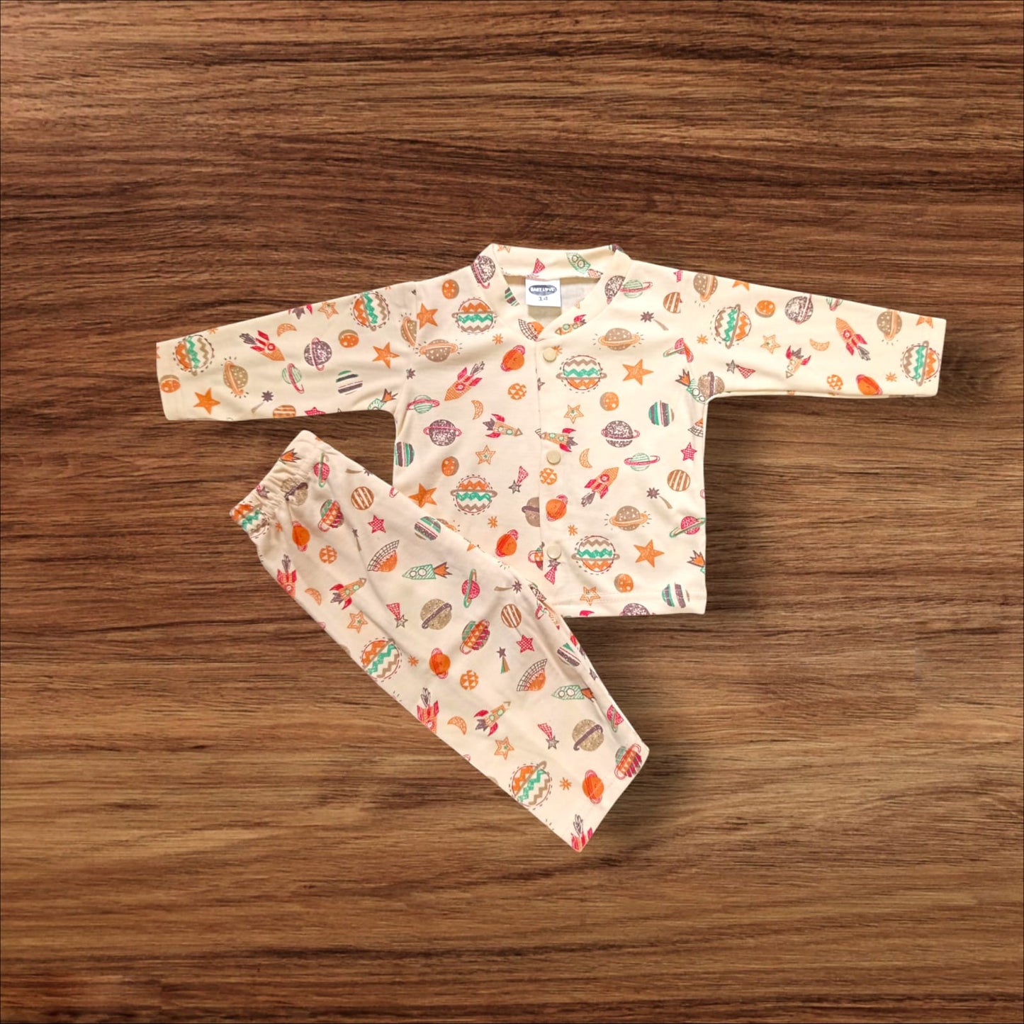 New Born baby Night Suit Baby Love Light Orange