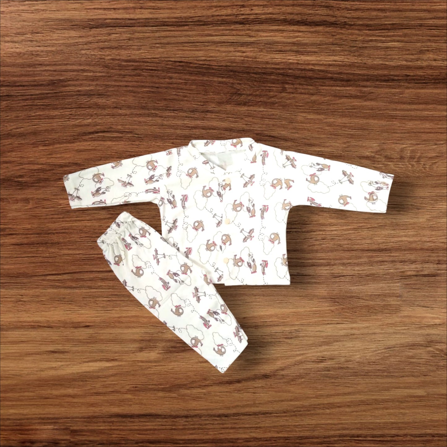 New Born baby Night Suit Baby Love Light Brown
