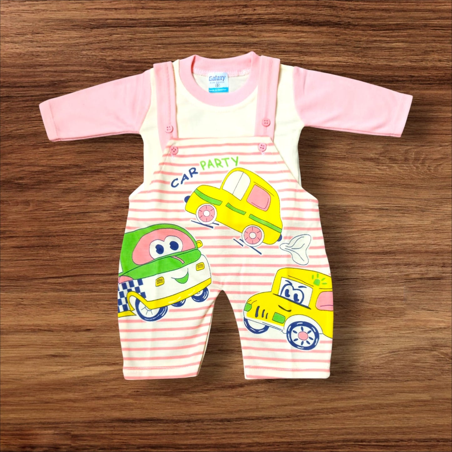 New Born Baby Romper Car Party Pink