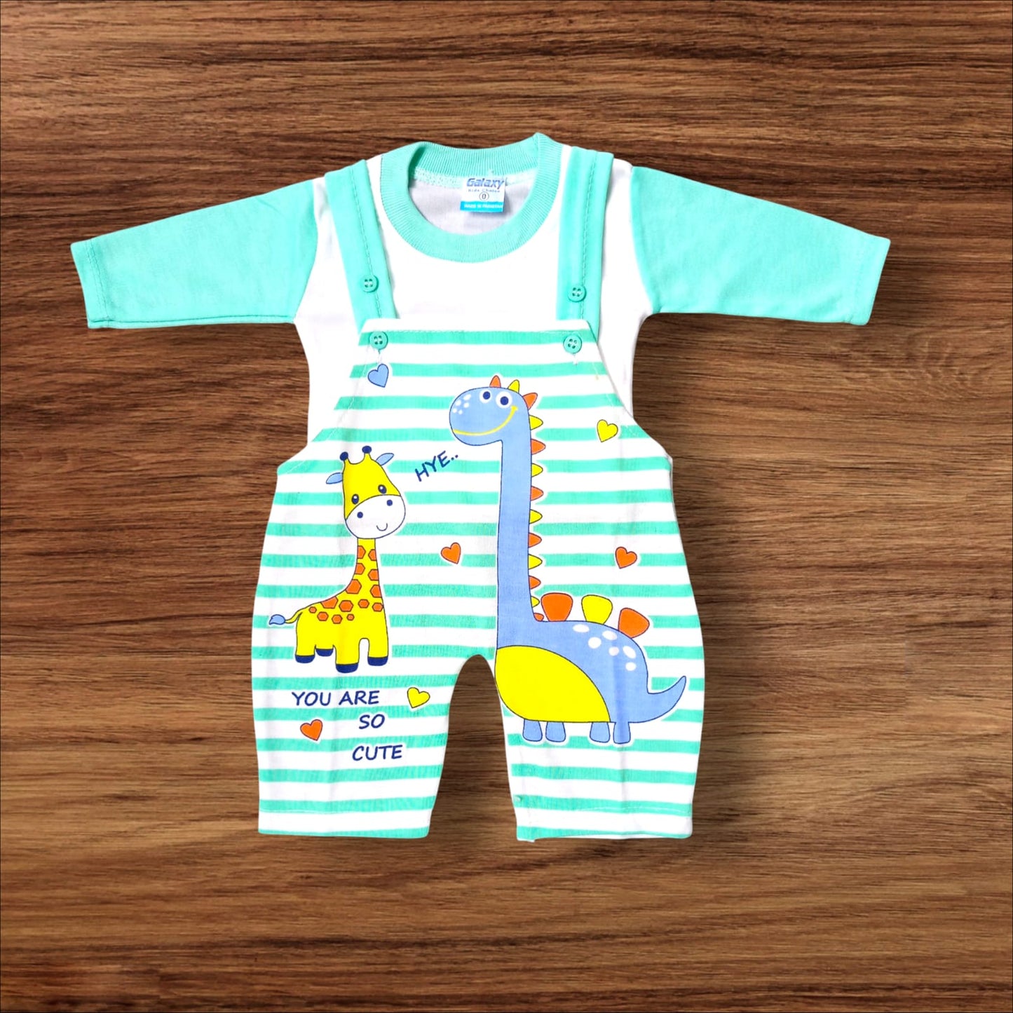 New Born Baby Romper Dinosour Green