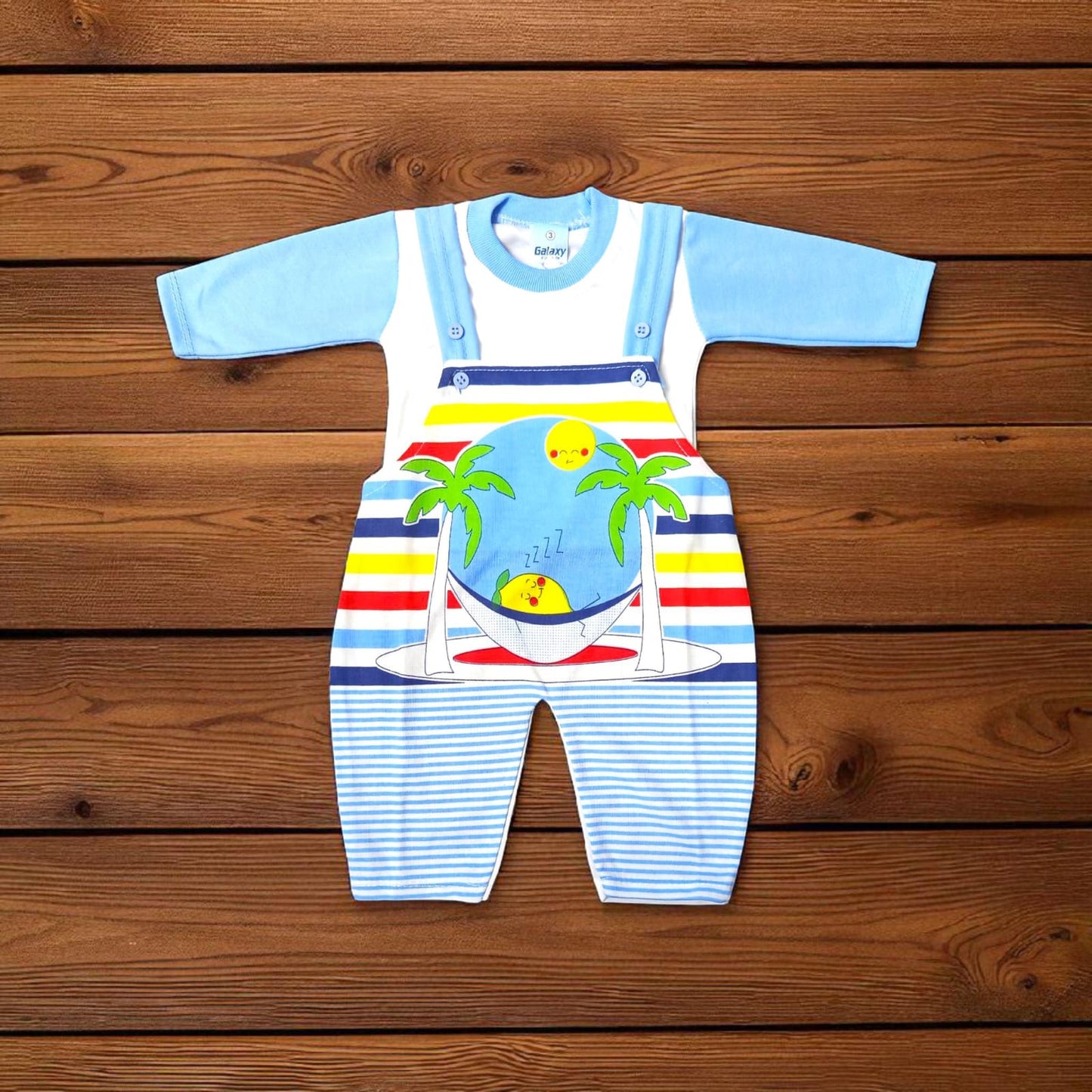 New Born Baby Romper Seaside Blue (1 to 6 Months)