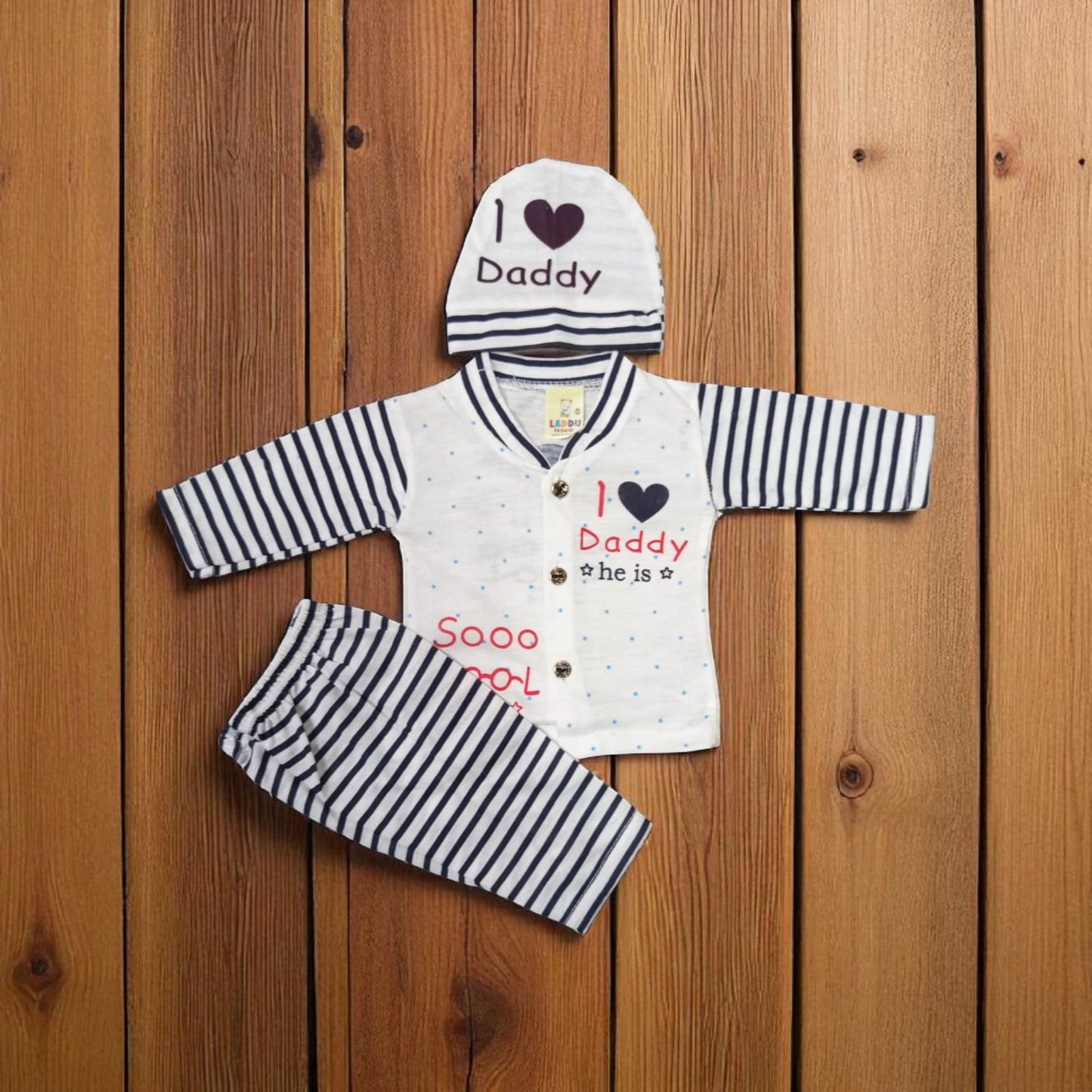 New Born Baby Suit I Love Daddy Blue