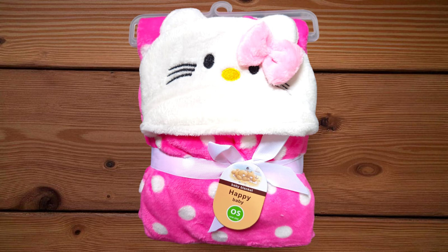 New Born Baby Character Winter Swaddlw Kitty Pink