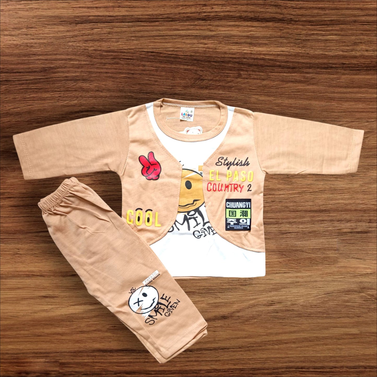 Baby Suit Smile face Brown (1 to 6 Months)