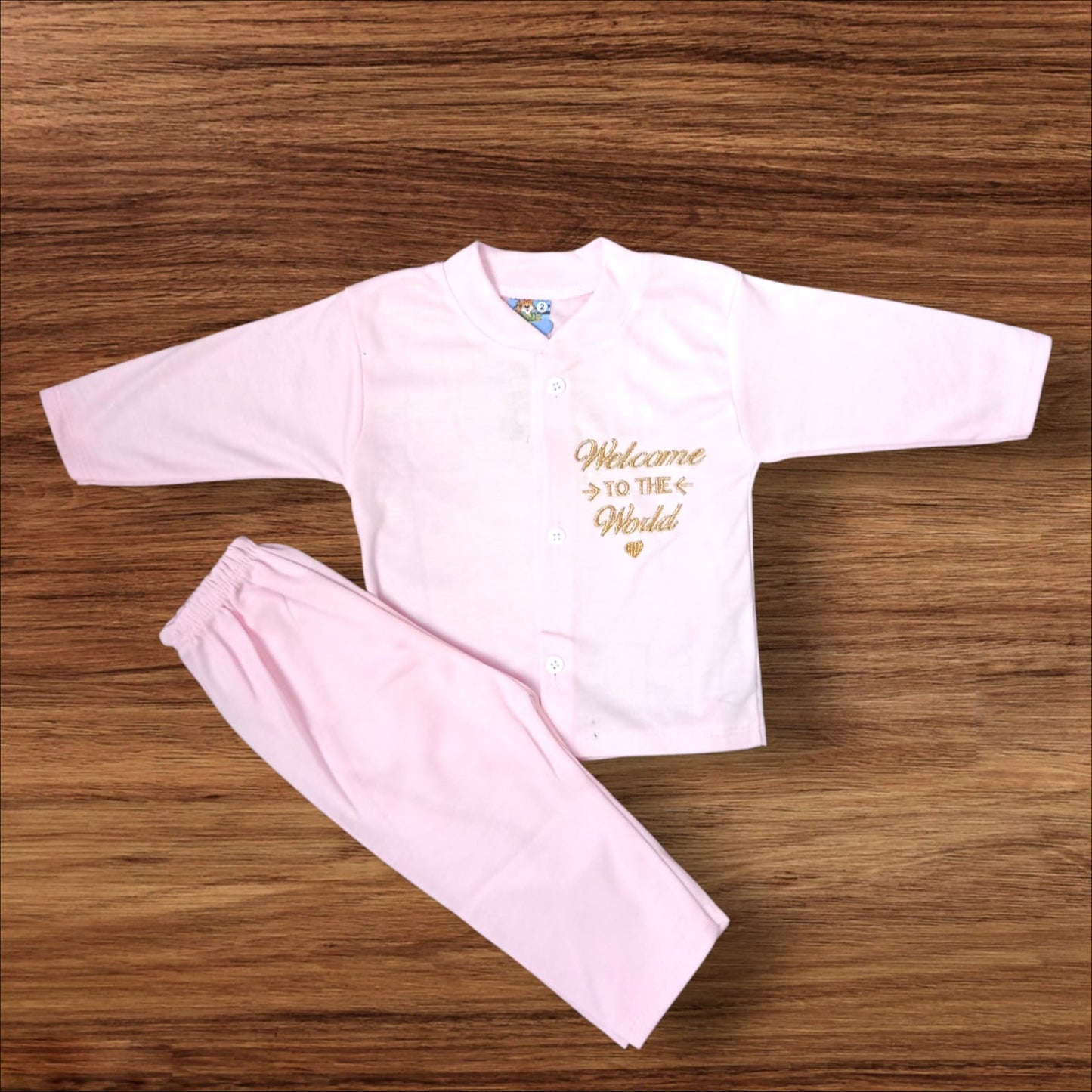 Baby Suit Welcome World Pink (1 to 6 Months)