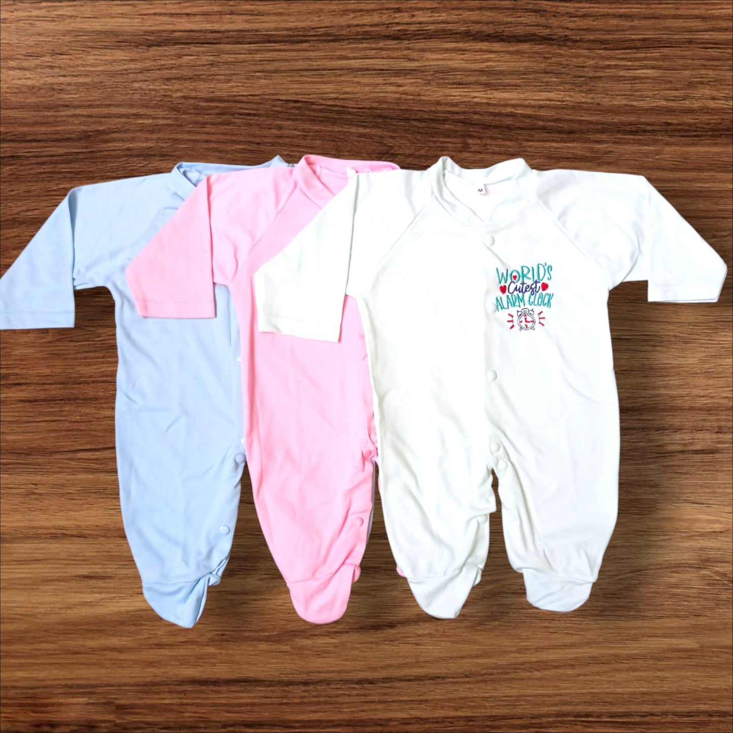 Baby Footed Plain Rompers Pack of 3 (3 to 6 months)