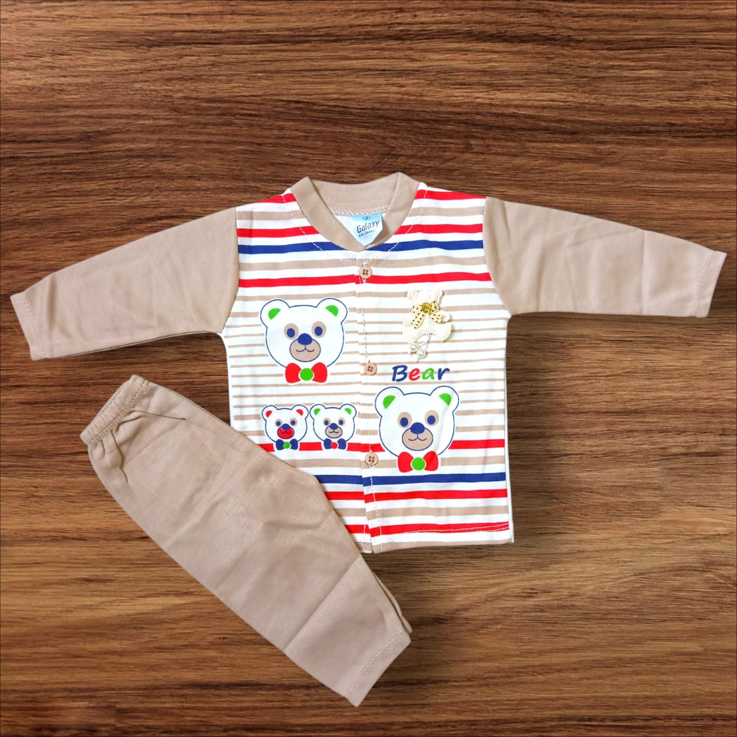 Baby Suit Lining Bear Brown (1 to 6 Months)