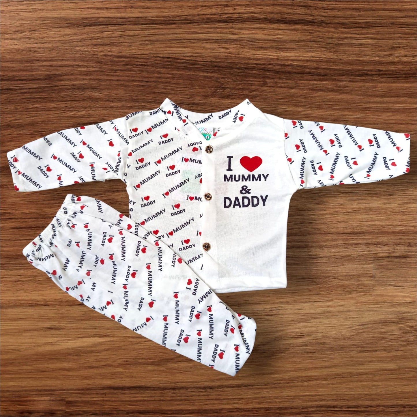 Baby Suit I Love Mummy & Daddy Blue (1 to 6 Months)