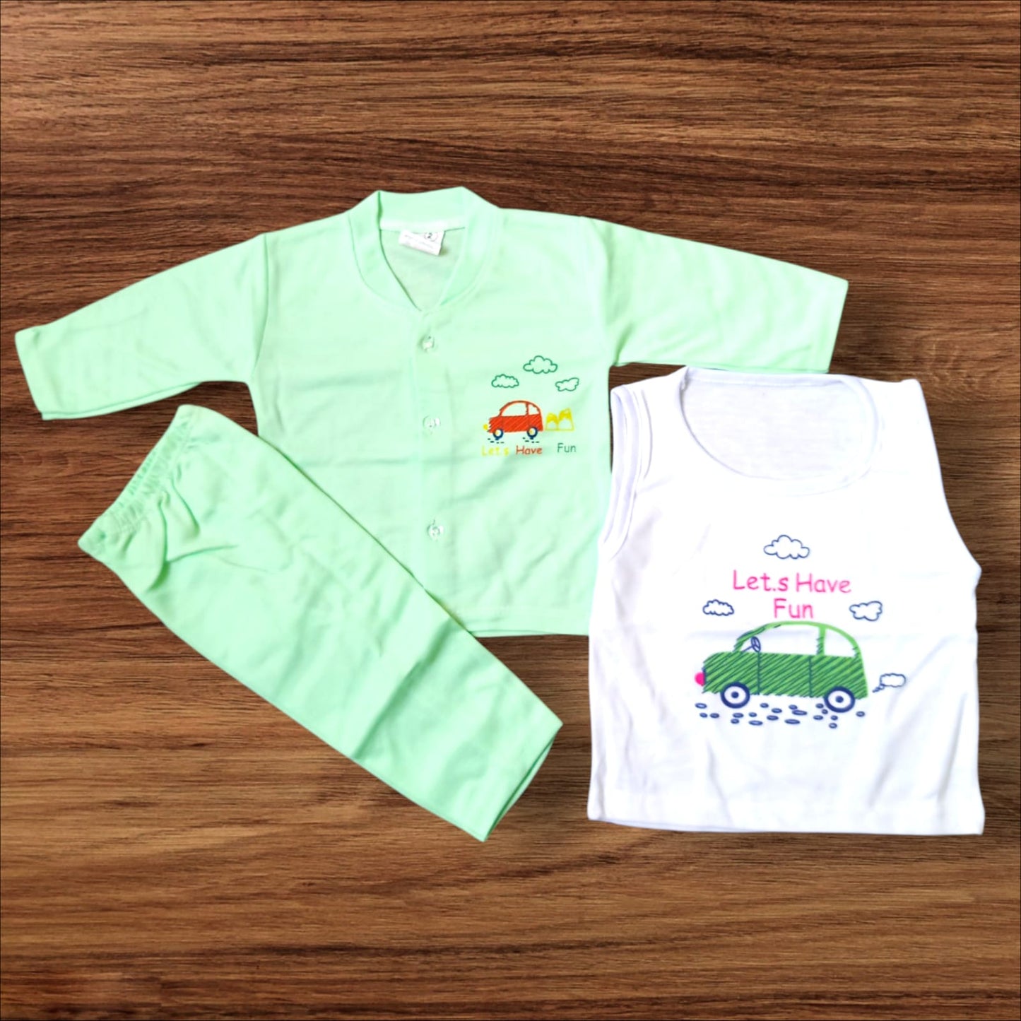 Baby Suit Lets Have Fun (1 to 6 Months) Green