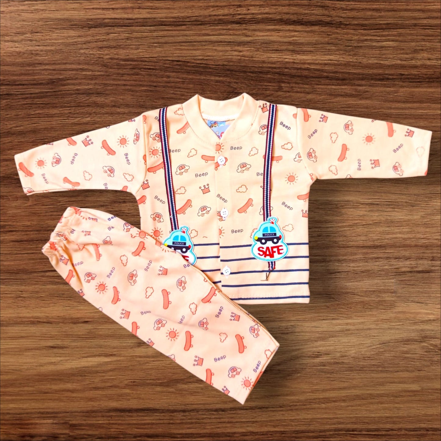 Baby Suit Safe Dark Peach (1 to 6 Months)