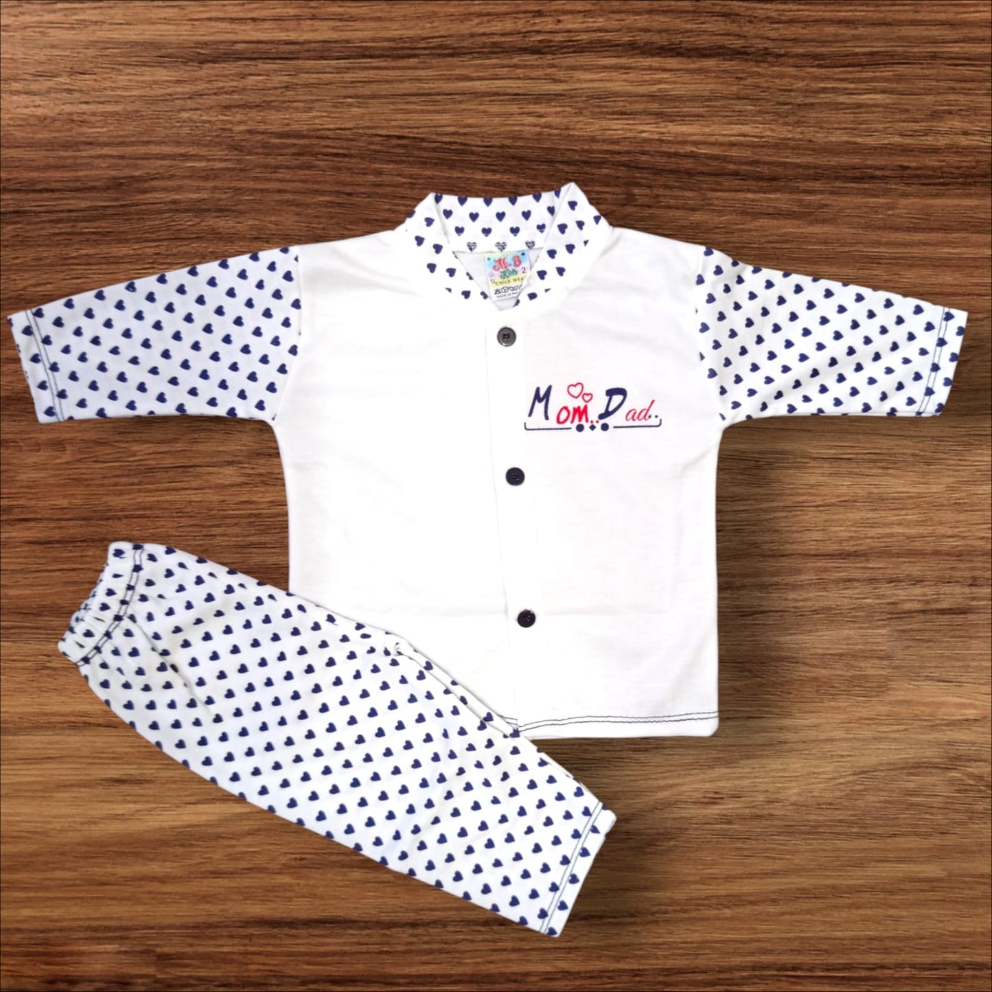 Baby Suit Dad Mom Blue (1 to 6 Months)