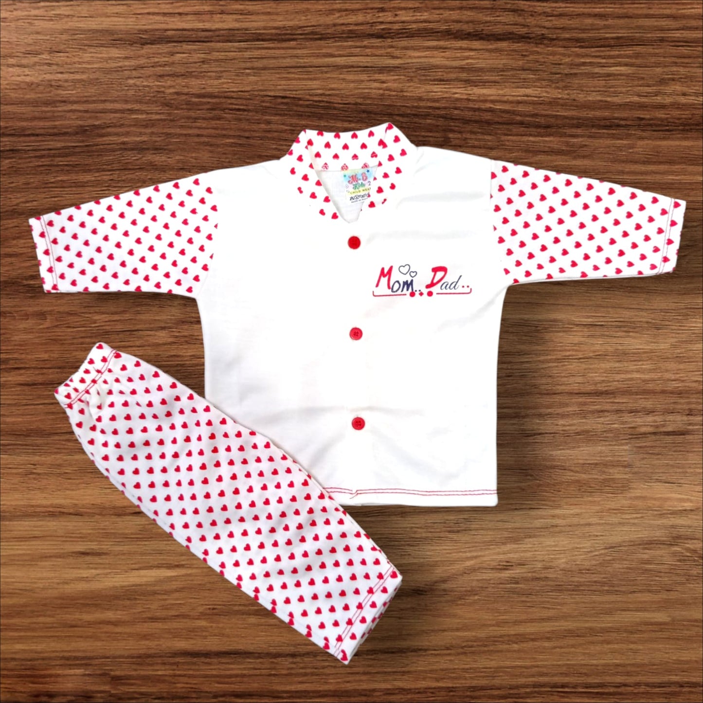 Baby Suit Dad Mom Red (1 to 6 Months)