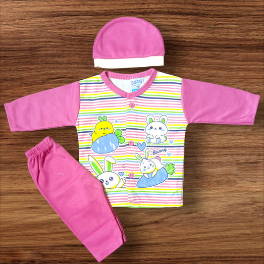 New Born Baby Suit Bunny Pink