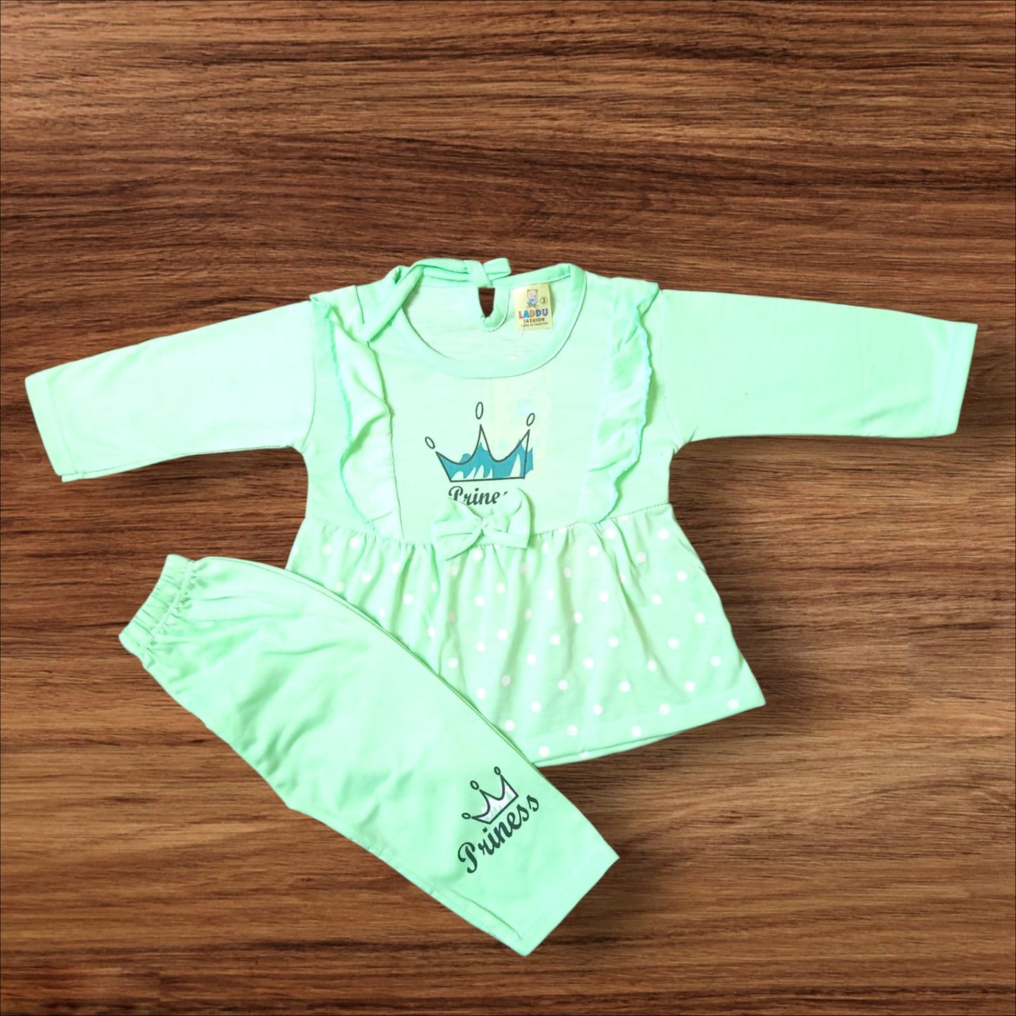 Baby Girl Frock Princess (1 to 6 months) Green