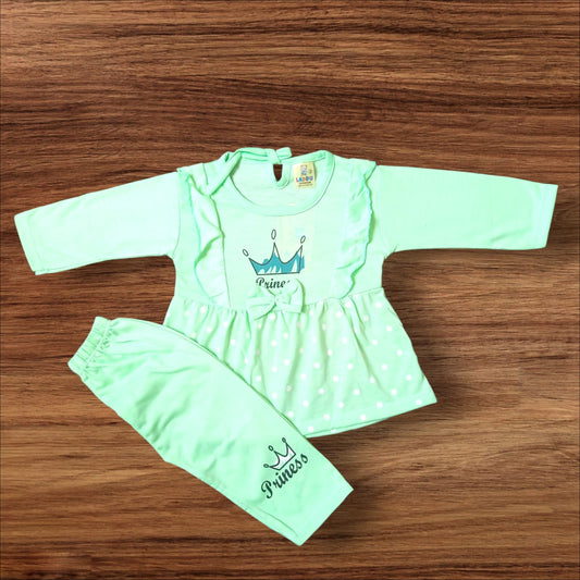 Baby Girl Frock Princess (1 to 6 months) Green