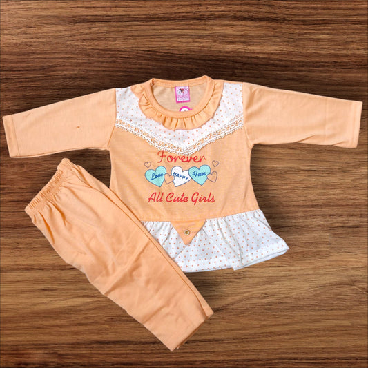 Baby Girl Frock Cute Girls (1 to 6 months) Orange