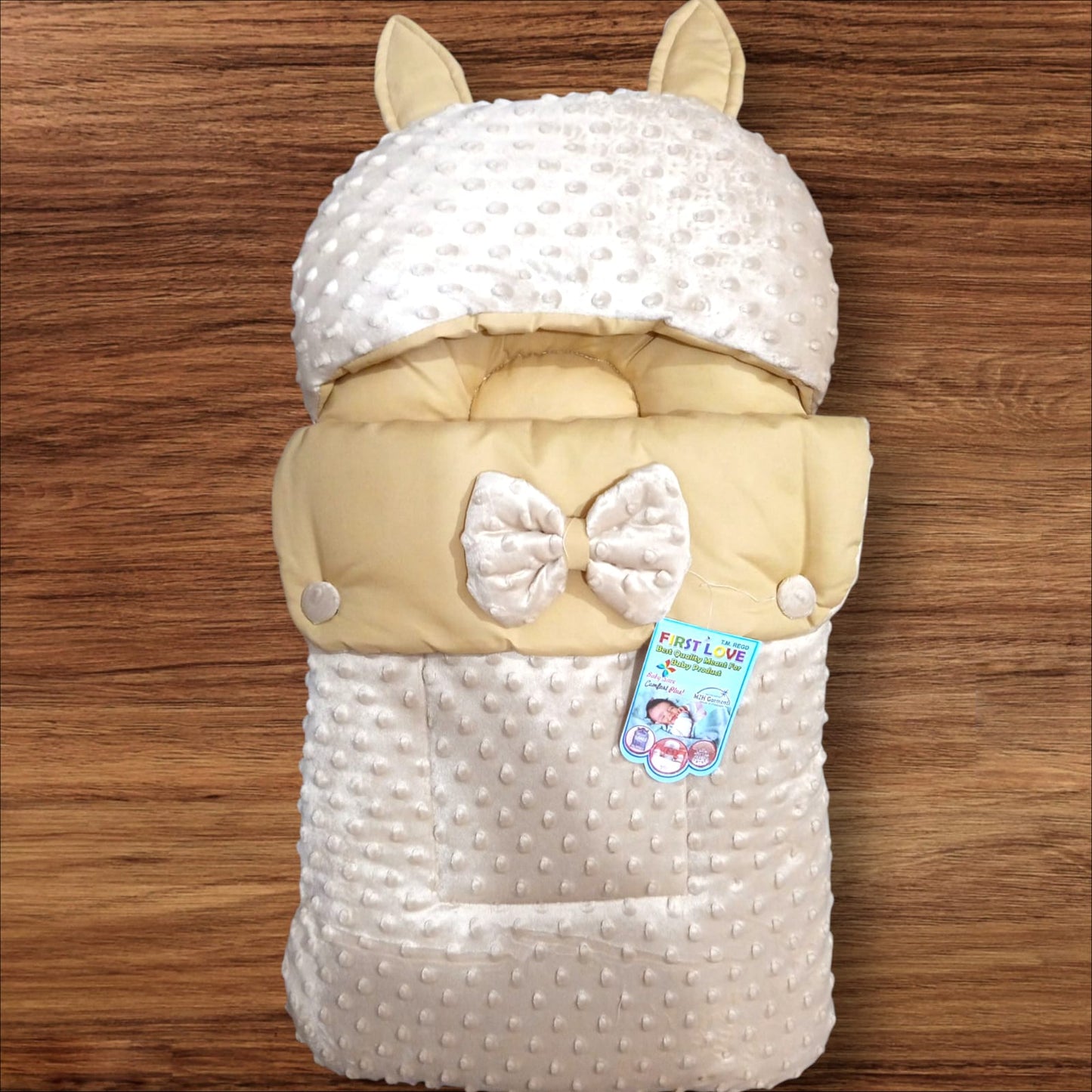 Baby Hooded Carry Nest Valvet Bow Dot Skin