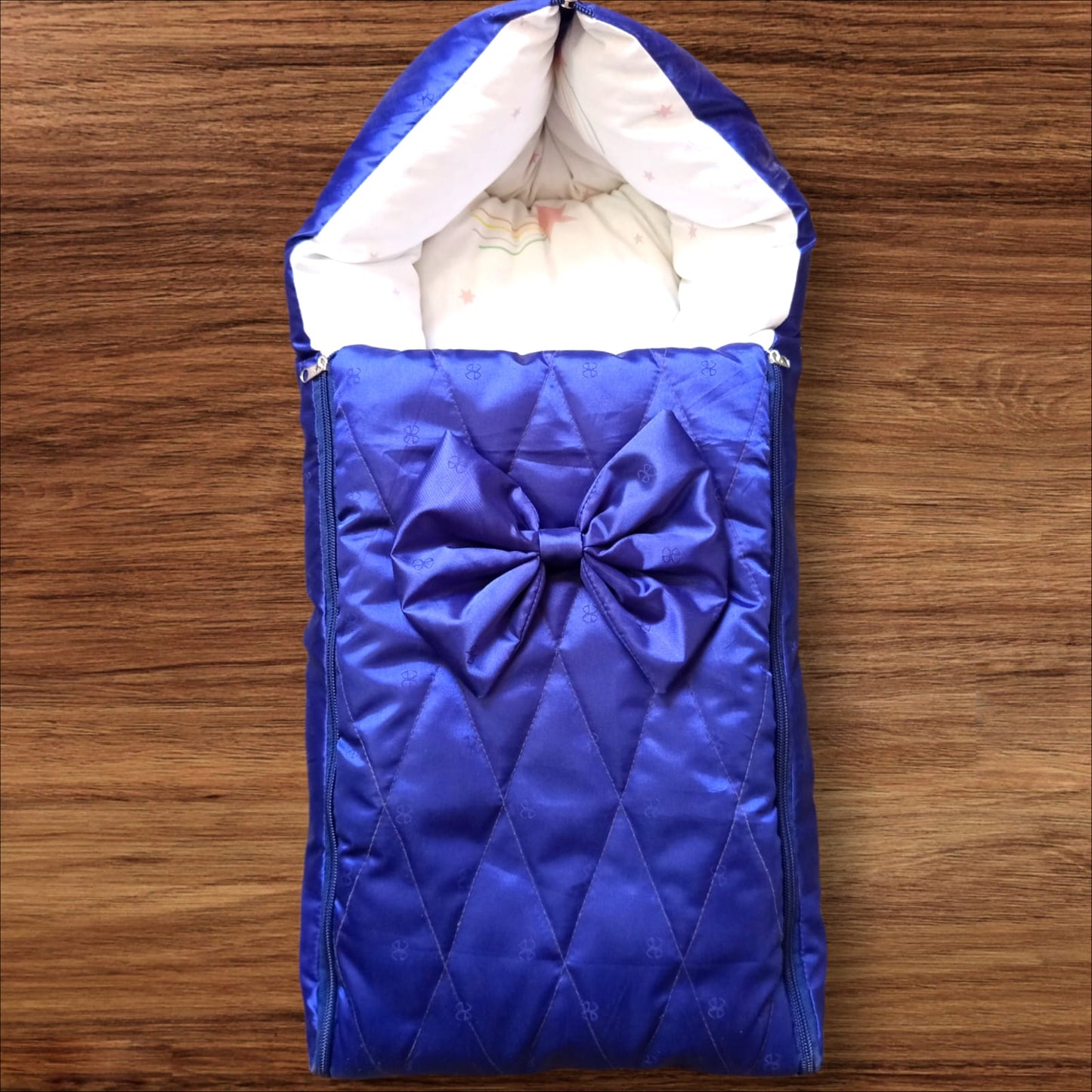 Baby Hooded Carry Nest Silk Navy Blue