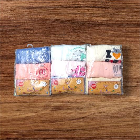 Baby Footless Plain Rompers Pack of 3 (0 to 3 months)